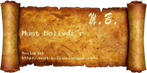 Must Bolivár névjegykártya